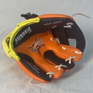 Franklin Vibrant Orange and Black Glove with Yellow Accents 22897-8.5 in